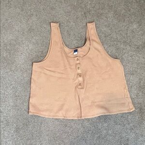 Old Navy Tan Button-Front Tank Top